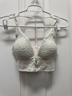 PINK size s Cream Lace Floral Bralette - Women Intimates & Sleepwear